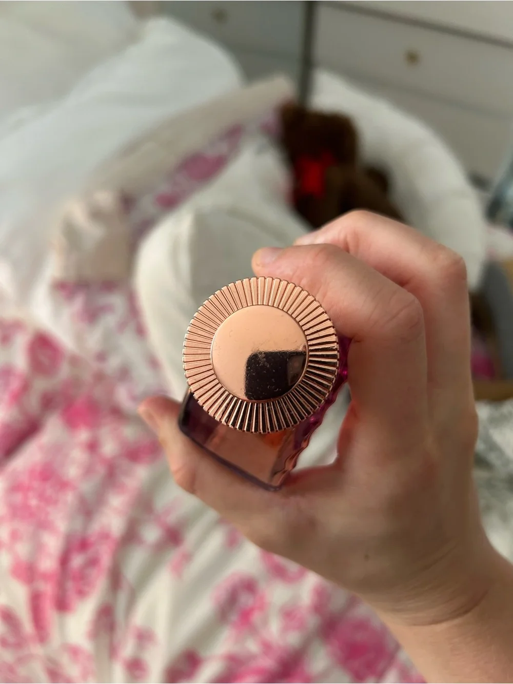 Rose Origami Women's Fragrance Spray — Pink Bottle with Rose-Gold Cap